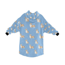 Load image into Gallery viewer, Watercolor Red Corgis Blanket Hoodie-Blanket-Apparel, Blanket Hoodie, Blankets, Corgi, Dog Mom Gifts-18