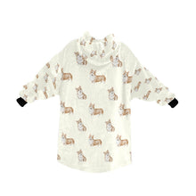 Load image into Gallery viewer, Watercolor Red Corgis Blanket Hoodie-Blanket-Apparel, Blanket Hoodie, Blankets, Corgi, Dog Mom Gifts-9