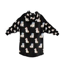 Load image into Gallery viewer, Watercolor Red Corgis Christmas Blanket Hoodie-Blanket-Apparel, Blanket Hoodie, Blankets, Christmas, Corgi, Dog Mom Gifts-34