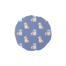 Load image into Gallery viewer, Watercolor Red Corgis Christmas Reusable Shower Caps-Accessories-Accessories, Christmas, Corgi, Dog Mom Gifts-Slate Blue-ONE SIZE-12