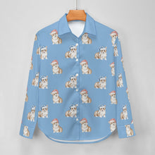 Load image into Gallery viewer, Watercolor Red Corgis Christmas Women's Shirt-Apparel-Apparel, Christmas, Corgi, Dachshund, Dog Mom Gifts, Shirt-25