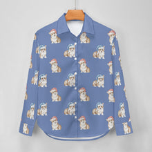 Load image into Gallery viewer, Watercolor Red Corgis Christmas Women's Shirt-Apparel-Apparel, Christmas, Corgi, Dachshund, Dog Mom Gifts, Shirt-28