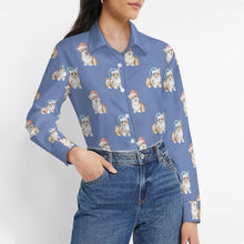 Load image into Gallery viewer, Watercolor Red Corgis Christmas Women's Shirt-Apparel-Apparel, Christmas, Corgi, Dachshund, Dog Mom Gifts, Shirt-2