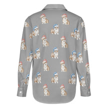 Load image into Gallery viewer, Watercolor Red Corgis Christmas Women's Shirt-Apparel-Apparel, Christmas, Corgi, Dachshund, Dog Mom Gifts, Shirt-34