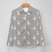 Load image into Gallery viewer, Watercolor Red Corgis Christmas Women's Shirt-Apparel-Apparel, Christmas, Corgi, Dachshund, Dog Mom Gifts, Shirt-37