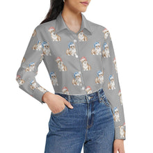Load image into Gallery viewer, Watercolor Red Corgis Christmas Women's Shirt-Apparel-Apparel, Christmas, Corgi, Dachshund, Dog Mom Gifts, Shirt-38