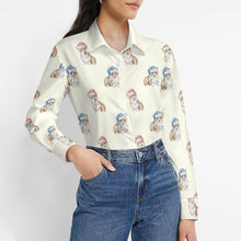 Load image into Gallery viewer, Watercolor Red Corgis Christmas Women's Shirt-Apparel-Apparel, Christmas, Corgi, Dachshund, Dog Mom Gifts, Shirt-3