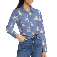 Load image into Gallery viewer, Watercolor Red Corgis Christmas Women's Shirt-Apparel-Apparel, Christmas, Corgi, Dachshund, Dog Mom Gifts, Shirt-43