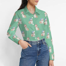 Load image into Gallery viewer, Watercolor Red Corgis Christmas Women's Shirt-Apparel-Apparel, Christmas, Corgi, Dachshund, Dog Mom Gifts, Shirt-6