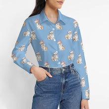 Load image into Gallery viewer, Watercolor Red Corgis Christmas Women's Shirt-Apparel-Apparel, Christmas, Corgi, Dachshund, Dog Mom Gifts, Shirt-1