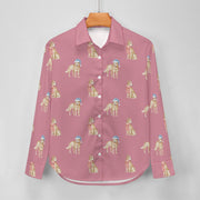 Watercolor Red Speckle Blue Heelers Christmas Women's Shirt-Apparel--12