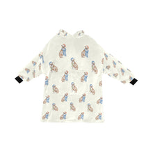 Load image into Gallery viewer, Watercolor Red White English Bulldogs Christmas Blanket Hoodie-Blanket-Apparel, Blanket Hoodie, Blankets, Christmas, Dog Mom Gifts, English Bulldog-Ivory1-ONE SIZE-1