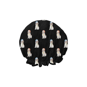 Watercolor Red White Springer Spaniel Christmas Elastic Reusable Shower Caps-Accessories-Accessories, Christmas, Dog Mom Gifts, English Springer Spaniel-18