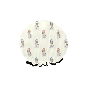 Watercolor Red White Springer Spaniel Christmas Elastic Reusable Shower Caps-Accessories-Accessories, Christmas, Dog Mom Gifts, English Springer Spaniel-2
