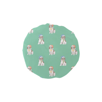 Watercolor Red White Springer Spaniel Christmas Elastic Reusable Shower Caps-Accessories-Accessories, Christmas, Dog Mom Gifts, English Springer Spaniel-MediumAquaMarine-ONE SIZE-13