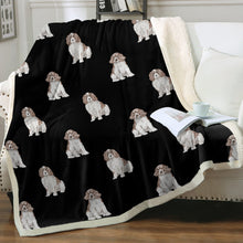 Load image into Gallery viewer, Watercolor Red White Springer Spaniels Fleece Blanket - 8 Colors-Blanket-Bedding, Blankets, English Springer Spaniel, Home Decor-7