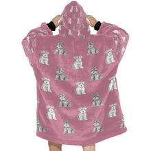 Load image into Gallery viewer, Watercolor Reverie Schnauzer Puppies Blanket Hoodie-Blanket-Apparel, Blanket Hoodie, Blankets, Dog Mom Gifts, Schnauzer-16