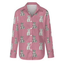 Load image into Gallery viewer, Watercolor Reverie Schnauzer Puppies Women&#39;s Shirt-Apparel-Apparel, Dog Mom Gifts, Schnauzer, Shirt-S-Dusty Pink-21