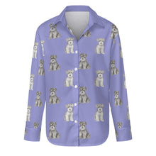 Load image into Gallery viewer, Watercolor Reverie Schnauzer Puppies Women&#39;s Shirt-Apparel-Apparel, Dog Mom Gifts, Schnauzer, Shirt-S-Lavender Purple-32