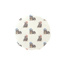 Load image into Gallery viewer, Watercolor Rottweiler Puppies Christmas Elastic Reusable Shower Caps-Accessories-Accessories, Christmas, Dog Mom Gifts, Rottweiler-Ivory White-ONE SIZE-1