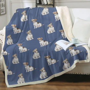 Watercolor Rough Coat Jack Russell Terriers Blanket - 8 Colors-Blanket-Bedding, Blankets, Home Decor, Jack Russell Terrier-2