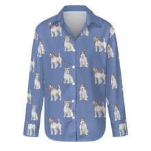 Load image into Gallery viewer, Watercolor Rough Coat Jack Russell Terriers-S-CornflowerBlue-18