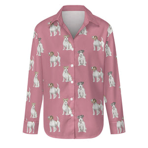 Watercolor Rough Coat Jack Russell Terriers-S-PaleVioletRed-12