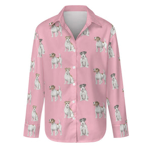 Watercolor Rough Coat Jack Russell Terriers-S-Pink-9