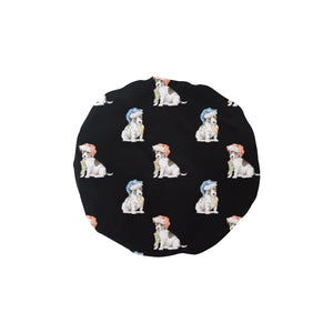 Watercolor Russell Terrier Puppies Christmas Elastic Reusable Shower Caps-Accessories-Accessories, Christmas, Dog Mom Gifts, Jack Russell Terrier-Black-ONE SIZE-17