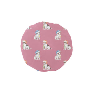 Watercolor Russell Terrier Puppies Christmas Elastic Reusable Shower Caps-Accessories-Accessories, Christmas, Dog Mom Gifts, Jack Russell Terrier-PaleVioletRed1-ONE SIZE-5