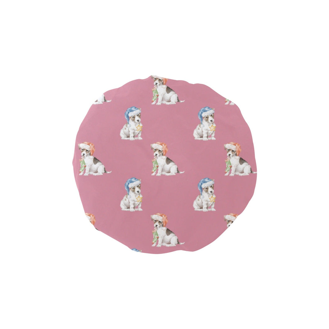 Watercolor Russell Terrier Puppies Christmas Elastic Reusable Shower Caps-Accessories-Accessories, Christmas, Dog Mom Gifts, Jack Russell Terrier-PaleVioletRed1-ONE SIZE-5