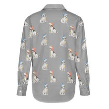 Load image into Gallery viewer, Watercolor Russell Terrier Puppies Christmas Women&#39;s Shirt-Apparel-Apparel, Christmas, Dog Mom Gifts, Jack Russell Terrier, Shirt-36