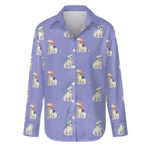 Load image into Gallery viewer, Watercolor Russell Terrier Puppies Christmas Women&#39;s Shirt-Apparel-Apparel, Christmas, Dog Mom Gifts, Jack Russell Terrier, Shirt-Lavender Purple-S-32