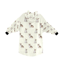 Load image into Gallery viewer, Watercolor Sable and White Corgis Blanket Hoodie-Blanket-Apparel, Blanket Hoodie, Blankets, Corgi, Dog Mom Gifts-12