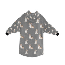 Load image into Gallery viewer, Watercolor Sable and White Corgis Blanket Hoodie-Blanket-Apparel, Blanket Hoodie, Blankets, Corgi, Dog Mom Gifts-27