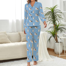 Load image into Gallery viewer, Watercolor Sable and White Corgis Pajamas Set for Women-Pajamas-Apparel, Corgi, Dog Mom Gifts, Pajamas-18