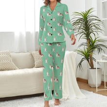 Load image into Gallery viewer, Watercolor Sable and White Corgis Pajamas Set for Women-Pajamas-Apparel, Corgi, Dog Mom Gifts, Pajamas-22