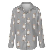 Load image into Gallery viewer, Watercolor Sable White Shelties Collies Women&#39;s Shirt-Apparel-Apparel, Dog Mom Gifts, Rough Collie, Shirt-S-Parisian Gray-35