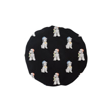 Load image into Gallery viewer, Watercolor Salt Pepper Schnauzer Christmas Elastic Reusable Shower Caps-Accessories-Accessories, Christmas, Dog Mom Gifts, Schnauzer-Midnight Black-ONE SIZE-17