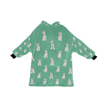 Load image into Gallery viewer, Watercolor Salt Pepper Schnauzers Blanket Hoodie-Blanket-Apparel, Blanket Hoodie, Blankets, Dog Mom Gifts, Schnauzer-Mint Green-ONE SIZE-8