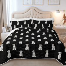 Load image into Gallery viewer, Watercolor Salt Pepper Schnauzers Quilted Bedding Set-Bedding-Bedding,Blankets,Christmas,Home Decor-10