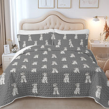 Load image into Gallery viewer, Watercolor Salt Pepper Schnauzers Quilted Bedding Set-Bedding-Bedding,Blankets,Christmas,Home Decor-14