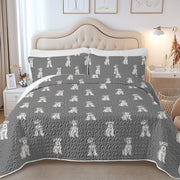 Watercolor Salt Pepper Schnauzers Quilted Bedding Set-Bedding-Bedding,Blankets,Christmas,Home Decor-9