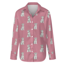 Load image into Gallery viewer, Watercolor Salt Pepper Schnauzers Women&#39;s Shirt-Apparel-Apparel, Dog Mom Gifts, Schnauzer, Shirt-S-Dusty Pink-22