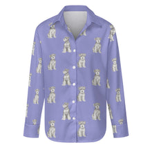 Load image into Gallery viewer, Watercolor Salt Pepper Schnauzers Women&#39;s Shirt-Apparel-Apparel, Dog Mom Gifts, Schnauzer, Shirt-S-Lavender Purple-32