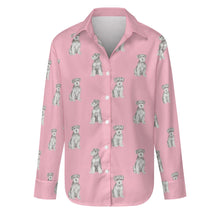 Load image into Gallery viewer, Watercolor Salt Pepper Schnauzers Women&#39;s Shirt-Apparel-Apparel, Dog Mom Gifts, Schnauzer, Shirt-S-Light Pink-16