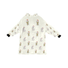 Load image into Gallery viewer, Watercolor Samoyed Puppies Christmas Blanket Hoodie-Blanket-Apparel, Blanket Hoodie, Blankets, Dog Mom Gifts, Samoyed-Ivory White-ONE SIZE-13