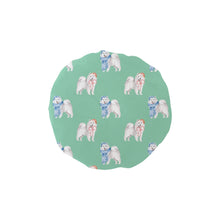 Load image into Gallery viewer, Watercolor Samoyed Puppies Christmas Elastic Reusable Shower Caps-Accessories-Accessories, Christmas, Dog Mom Gifts, Samoyed-Mint Green-ONE SIZE-13