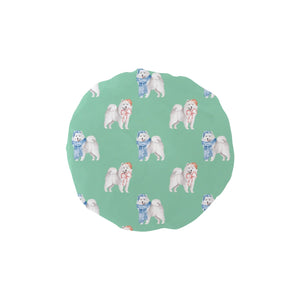 Watercolor Samoyed Puppies Christmas Elastic Reusable Shower Caps-Accessories-Accessories, Christmas, Dog Mom Gifts, Samoyed-Mint Green-ONE SIZE-13