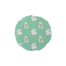 Load image into Gallery viewer, Watercolor Samoyed Puppies Christmas Elastic Reusable Shower Caps-Accessories-Accessories, Christmas, Dog Mom Gifts, Samoyed-Mint Green-ONE SIZE-13